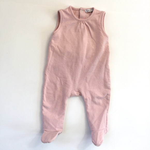 Juste Cle Other - Juste Cle Soft Pink Sleeveless Footie Overalls